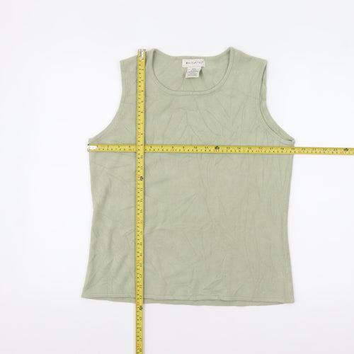 White Stag Women Green Knit Sleeveless Pullover Jumper L