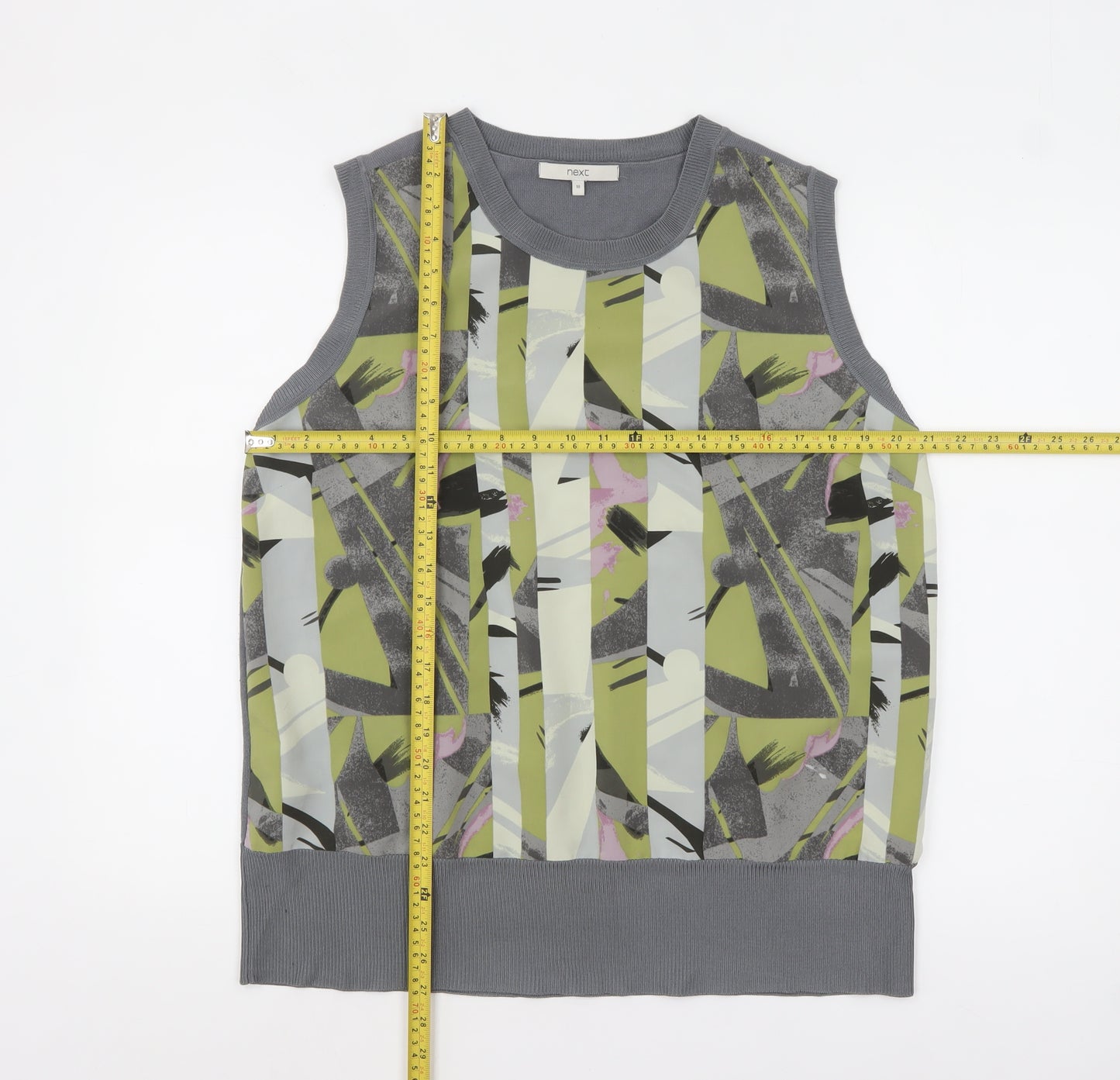 Next Womens Multicoloured Geometric Sleeveless Tank Top Size 18