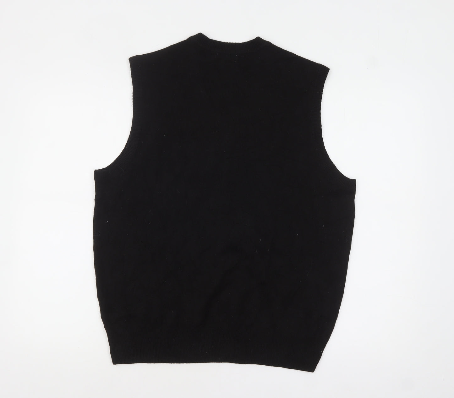 Dockers Men’s Black Argyle Sleeveless Knit Vest Jumper L