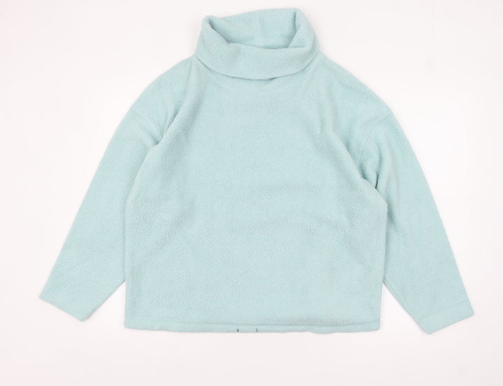 Marks and Spencer Women Blue Fleece Pullover Sweatshirt L