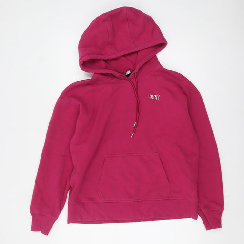 DKNY Sport Women's Pink Pullover Hoodie Medium Cotton Blend