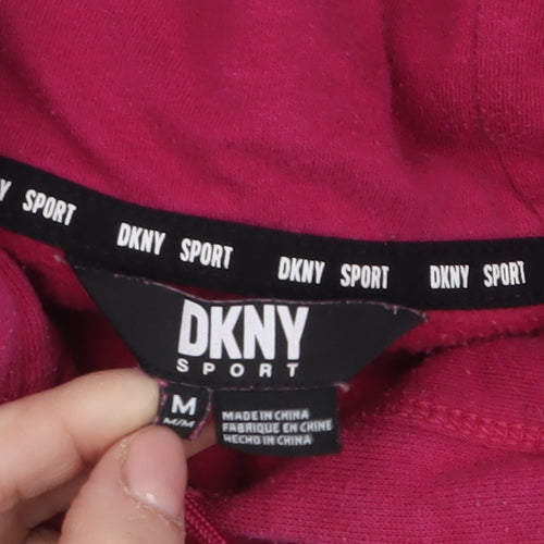 DKNY Sport Women's Pink Pullover Hoodie Medium Cotton Blend