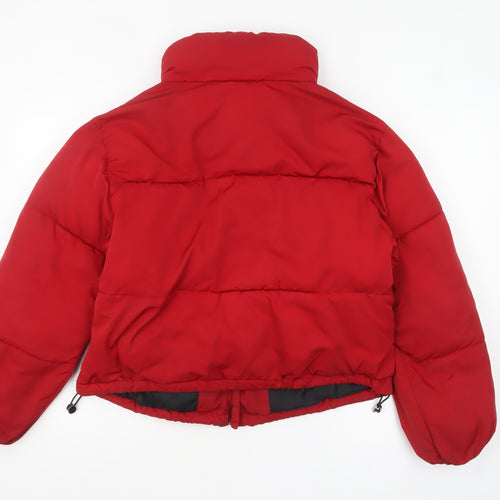 Tally Weijl Women's Red Cropped Puffer Jacket Size 10