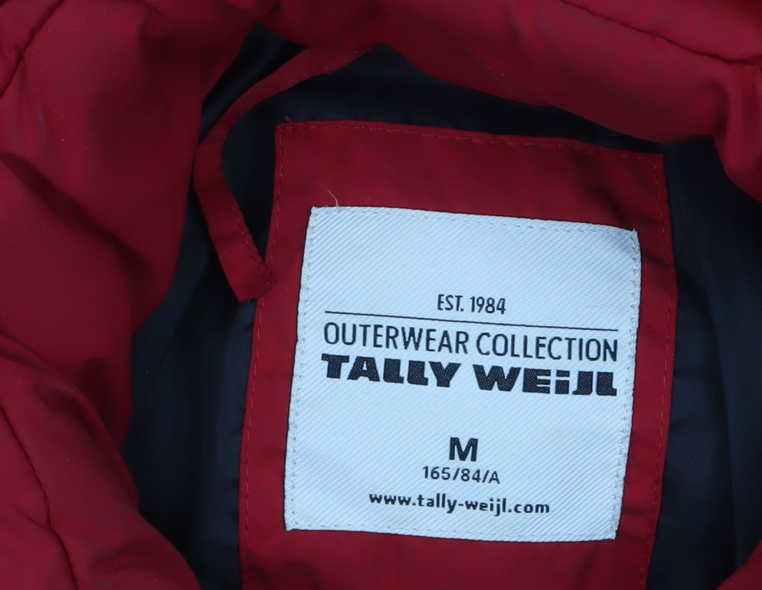 Tally Weijl Women's Red Cropped Puffer Jacket Size 10