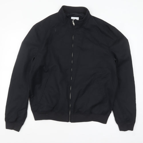 Zara Men’s Black XL Bomber Jacket Polyester Zip Casual