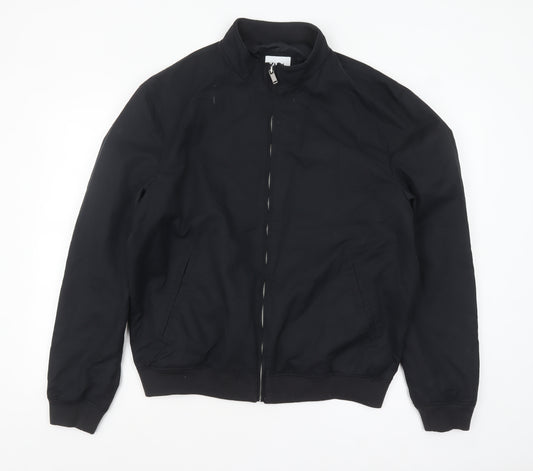 Zara Men’s Black XL Bomber Jacket Polyester Zip Casual