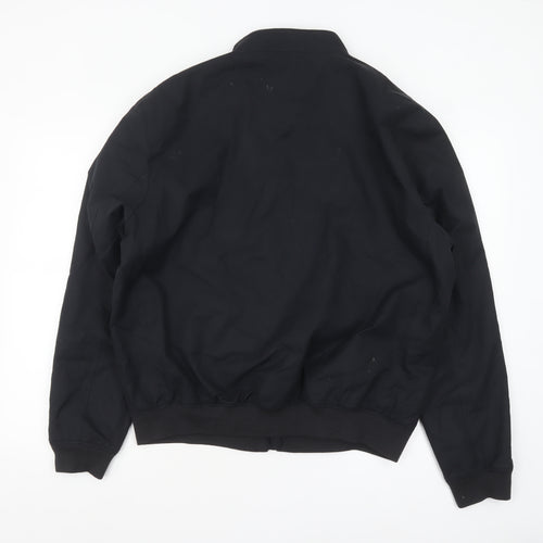 Zara Men’s Black XL Bomber Jacket Polyester Zip Casual