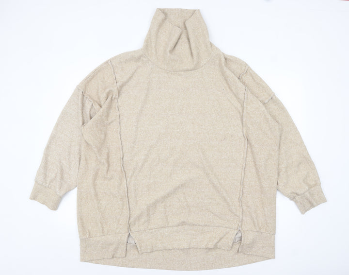 Yours Women’s Beige Roll Neck Plus Size 26-28 Pullover Jumper