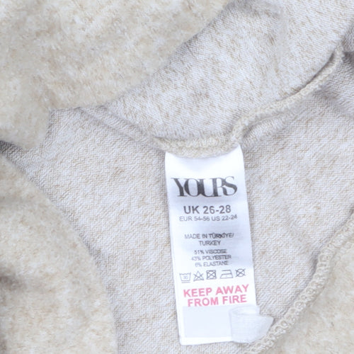 Yours Women’s Beige Roll Neck Plus Size 26-28 Pullover Jumper