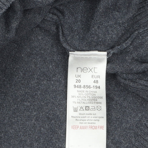 Next Women’s Grey Fair Isle Knit Jumper Size 20 Long Sleeve Crew Neck