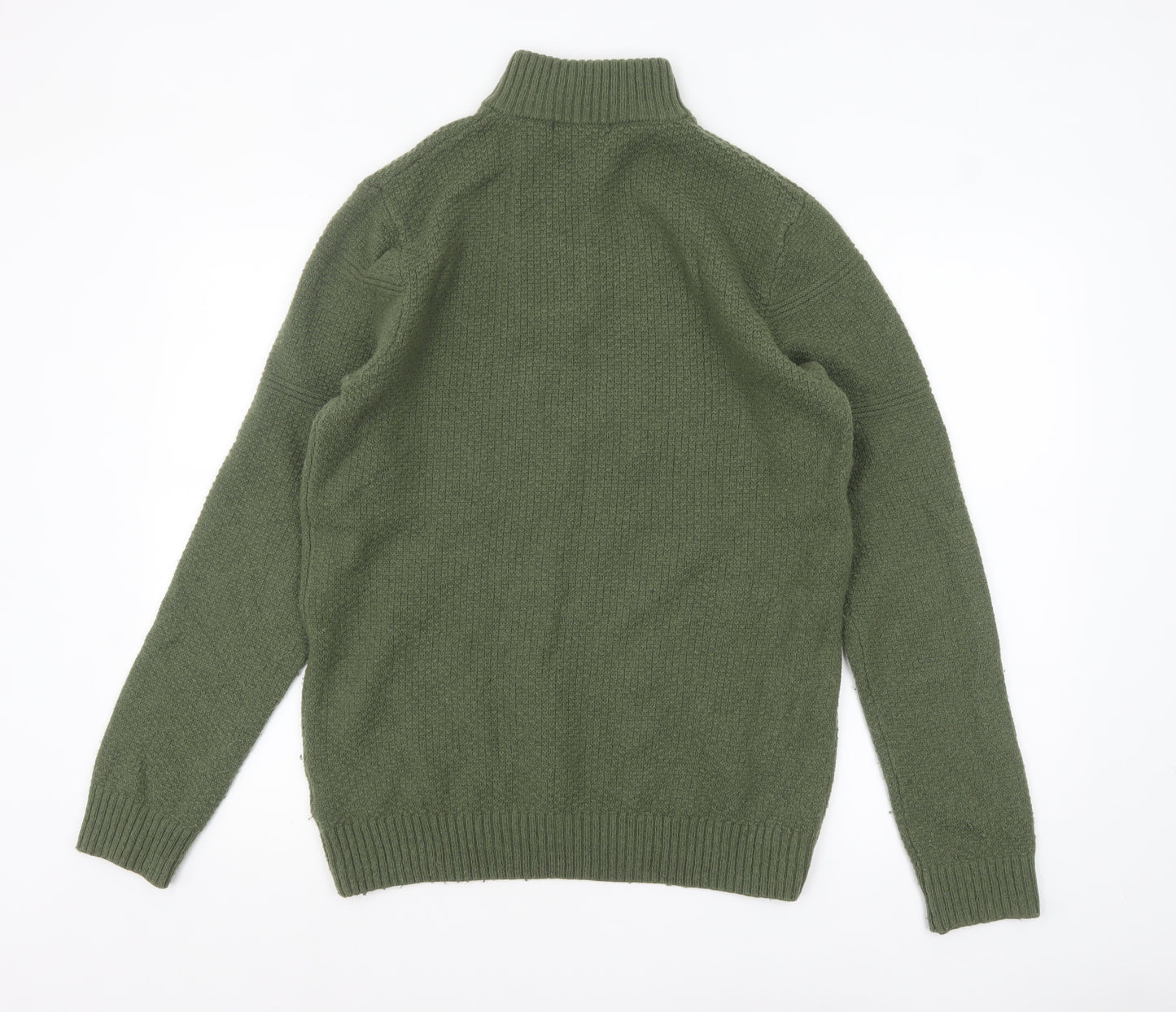 Crew Clothing Company Men’s Green Lambswool Half Zip Jumper Size M