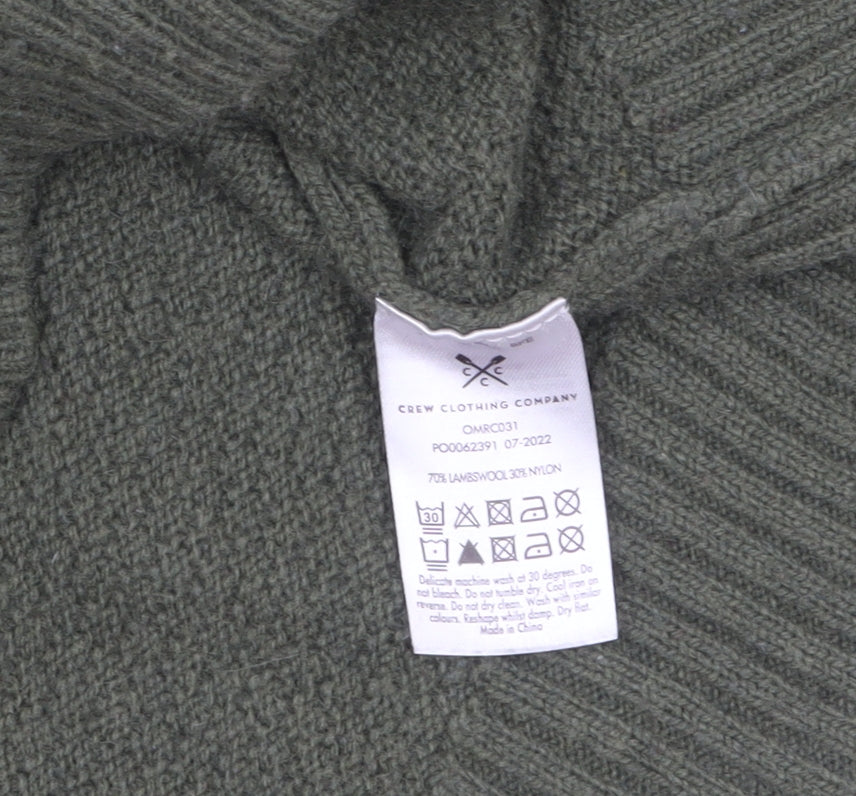 Crew Clothing Company Men’s Green Lambswool Half Zip Jumper Size M