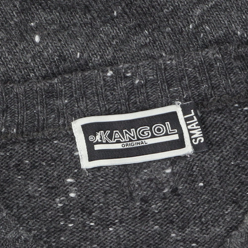 Kangol Men's Grey Small Crew Neck Pullover Jumper with Patches