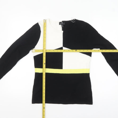 Marble Women’s Black XS Geometric Cotton Crew Neck Jumper