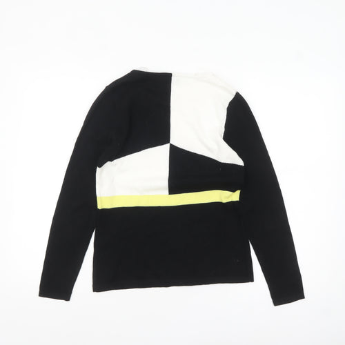 Marble Women’s Black XS Geometric Cotton Crew Neck Jumper