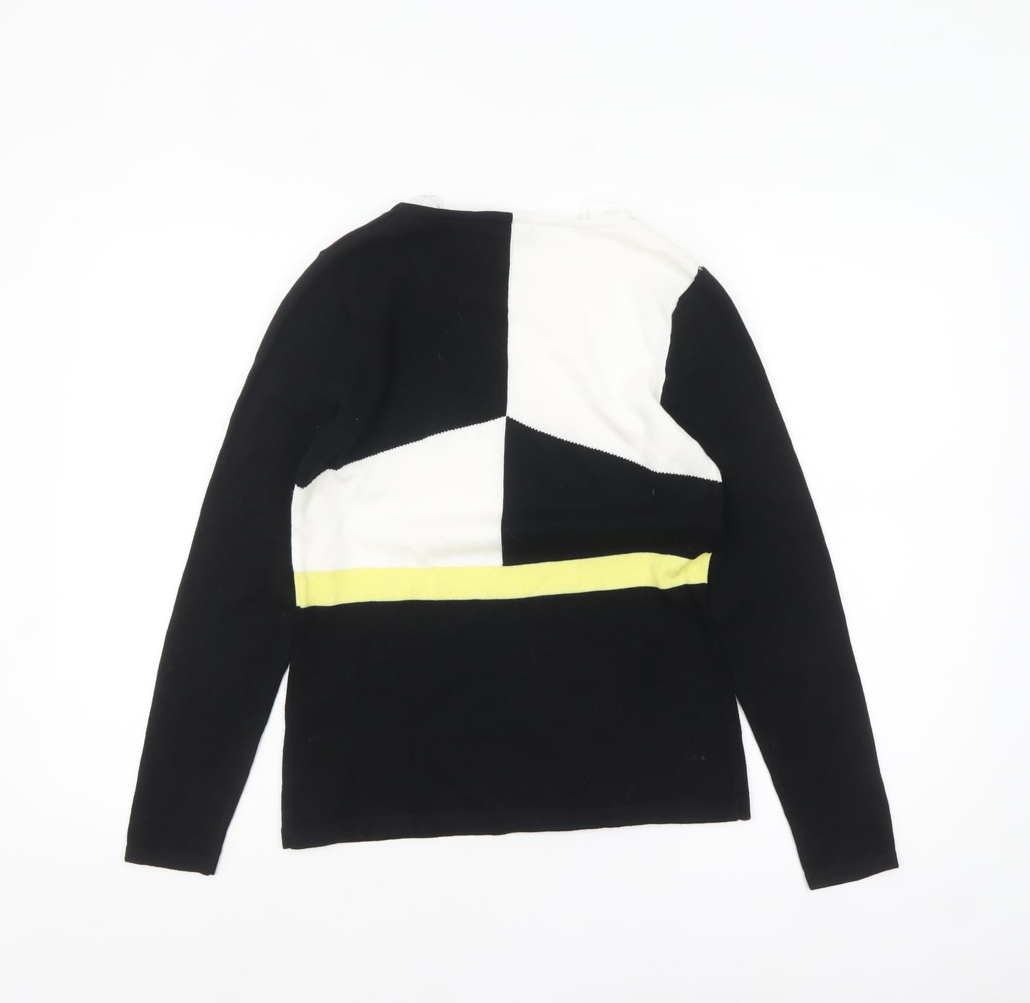 Marble Women’s Black XS Geometric Cotton Crew Neck Jumper