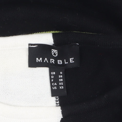Marble Women’s Black XS Geometric Cotton Crew Neck Jumper