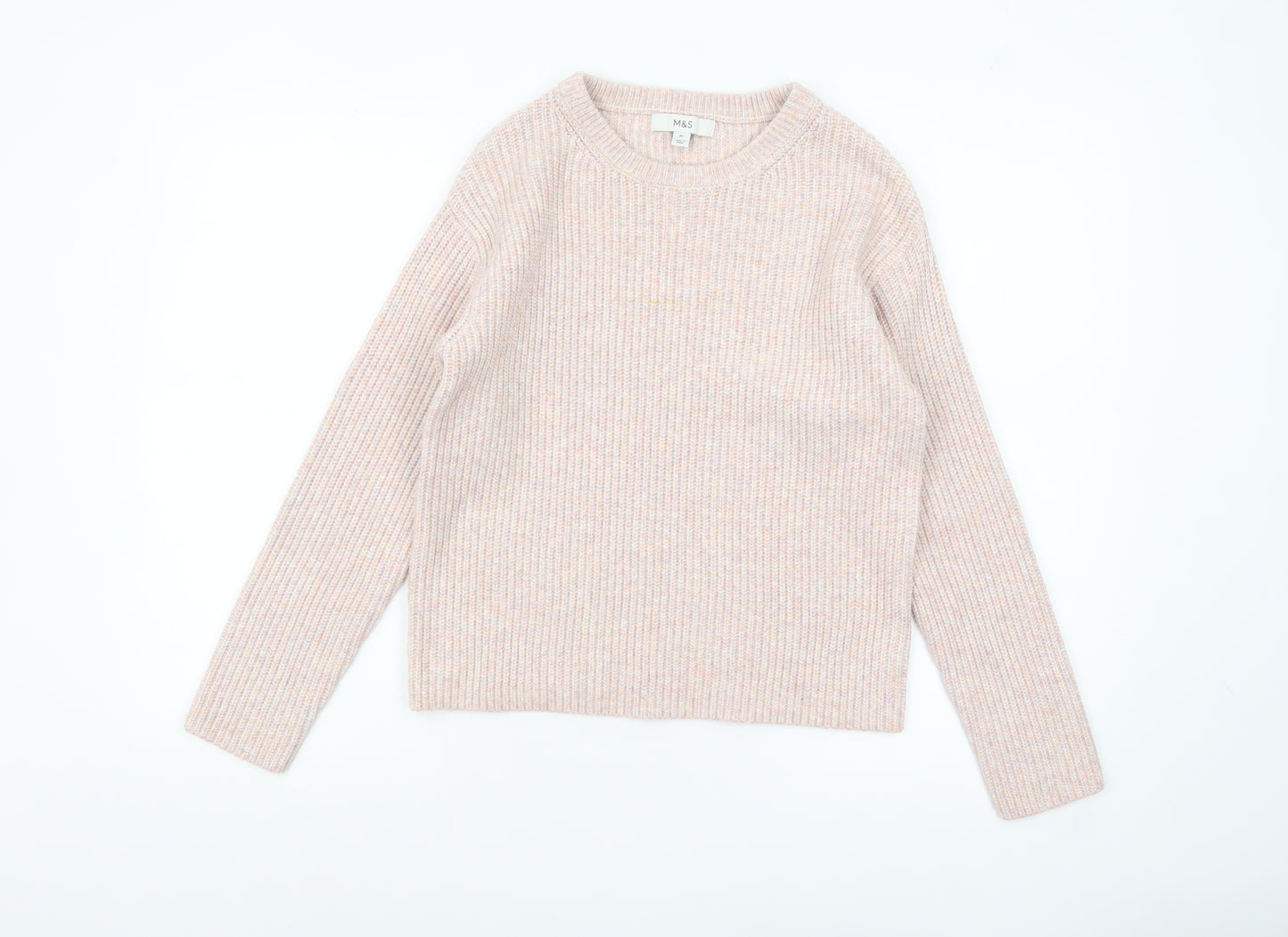 Marks and Spencer Women's Beige Chunky-Knit Pullover Jumper XS