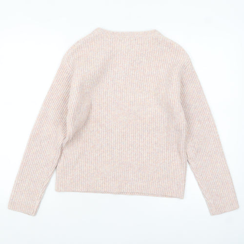 Marks and Spencer Women's Beige Chunky-Knit Pullover Jumper XS