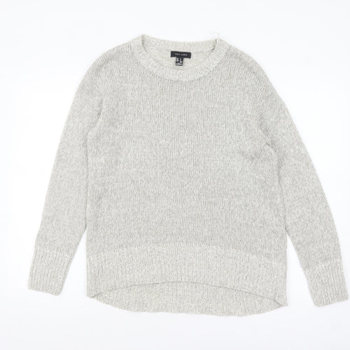New Look Women's Grey Acrylic Knit Crew Neck Jumper Size S