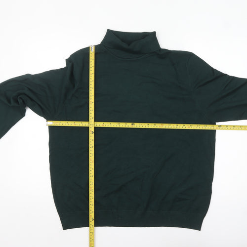 Peacocks Women's Green Roll Neck Long Sleeve Jumper Size 24