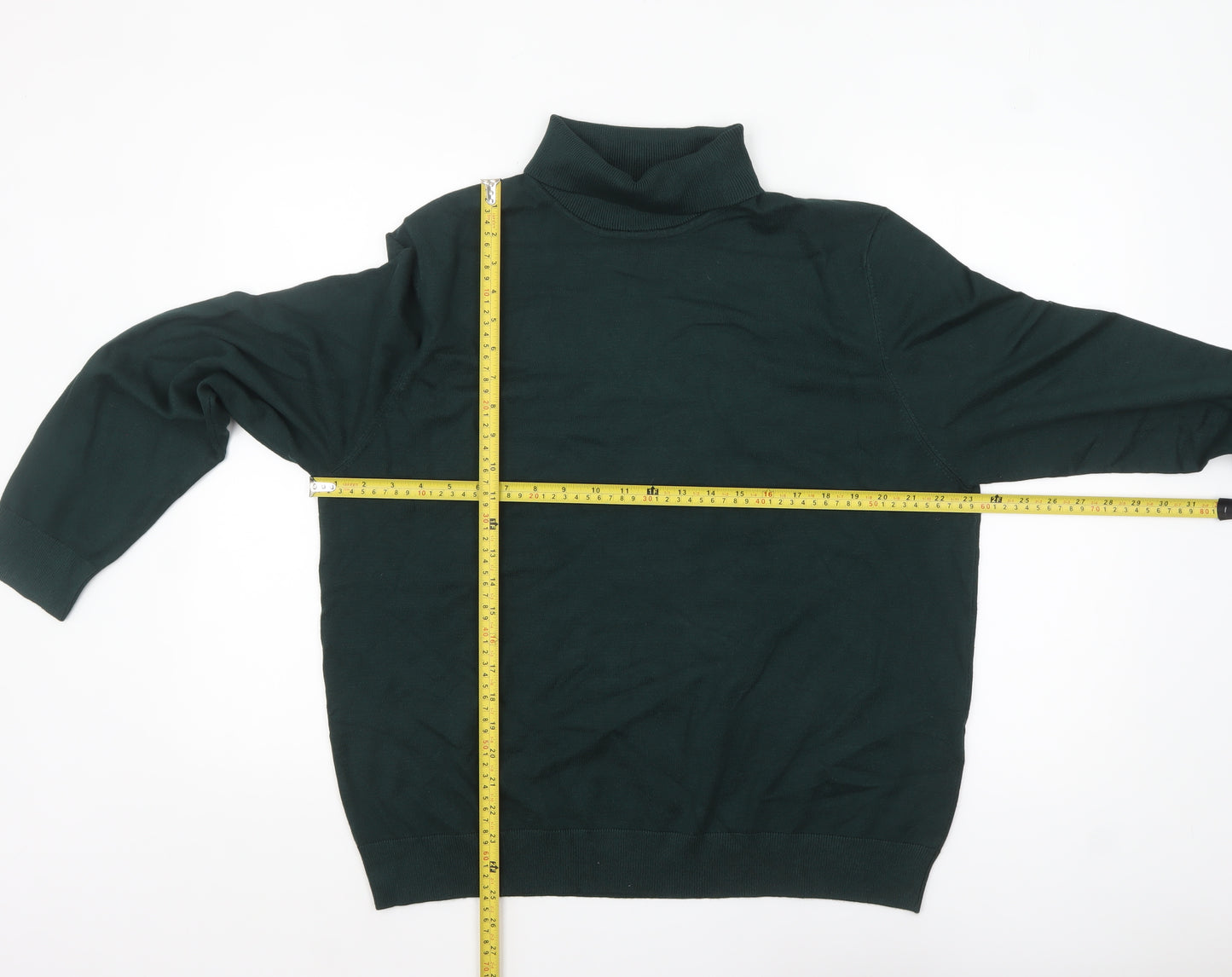 Peacocks Women's Green Roll Neck Long Sleeve Jumper Size 24