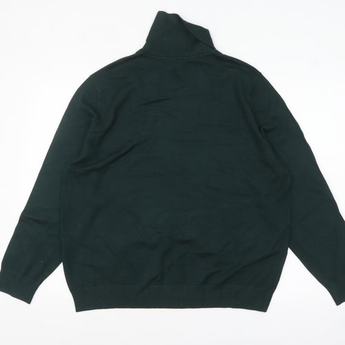 Peacocks Women's Green Roll Neck Long Sleeve Jumper Size 24