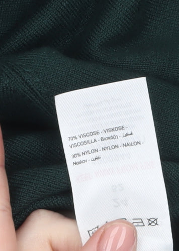 Peacocks Women's Green Roll Neck Long Sleeve Jumper Size 24