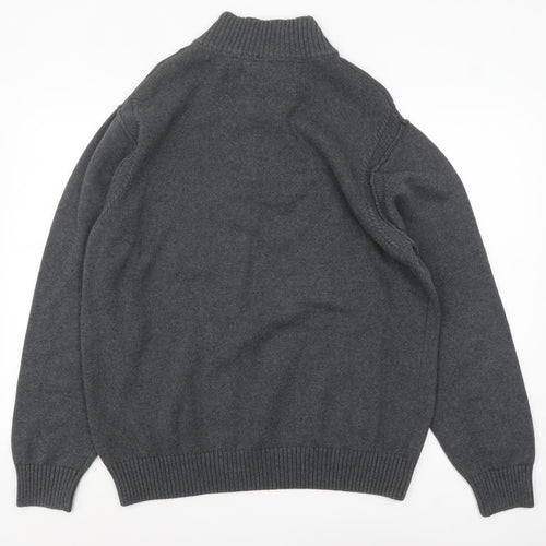 Rocha John Rocha Men's Grey Cotton Henley Jumper XL