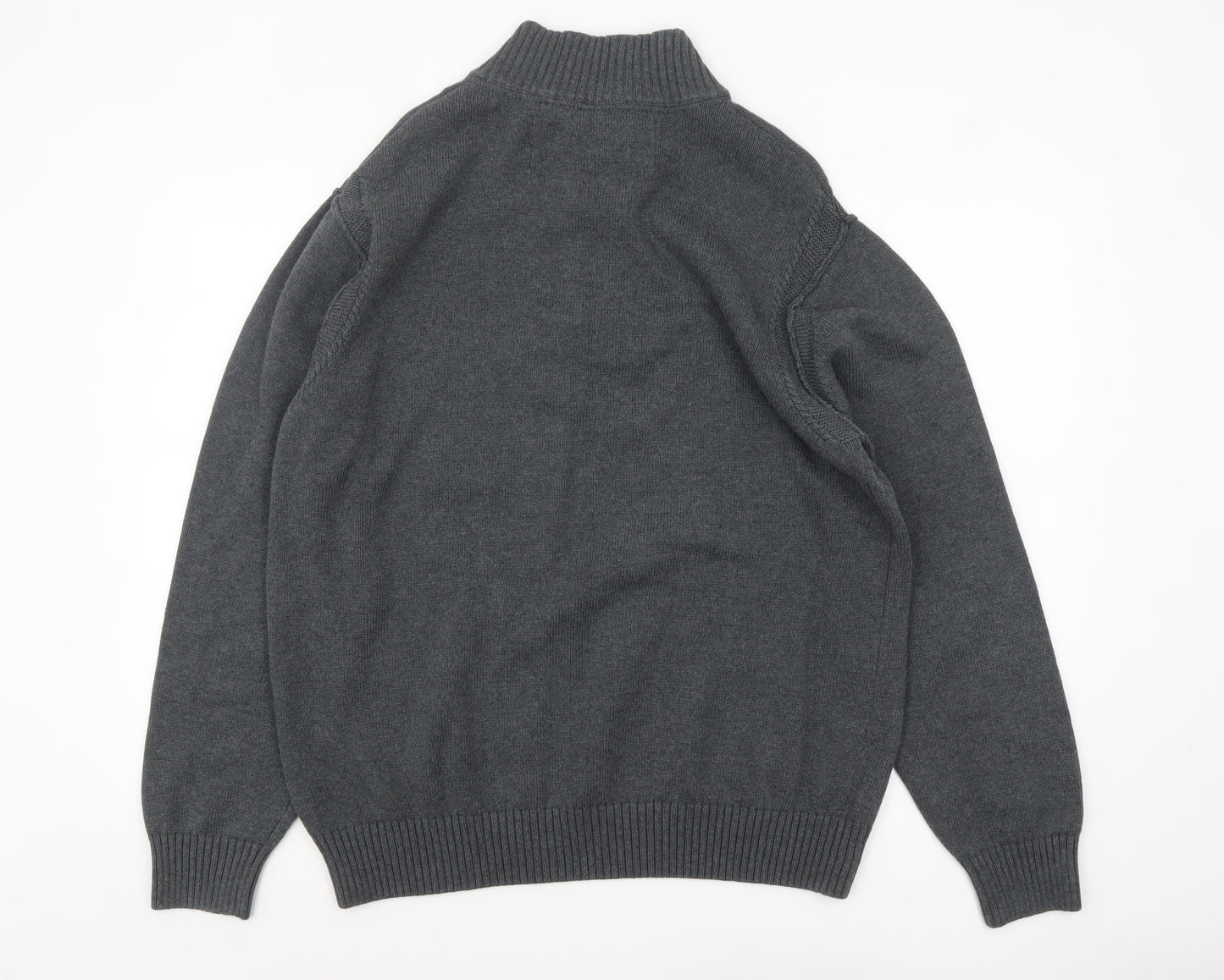 Rocha John Rocha Men's Grey Cotton Henley Jumper XL
