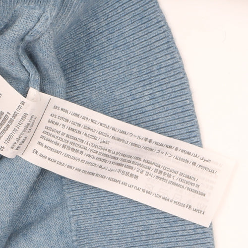 Abercrombie & Fitch Men's Blue Wool Cotton V-Neck Jumper XL