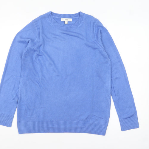 Marks and Spencer Women’s Blue Acrylic Crew Neck Jumper Size 12