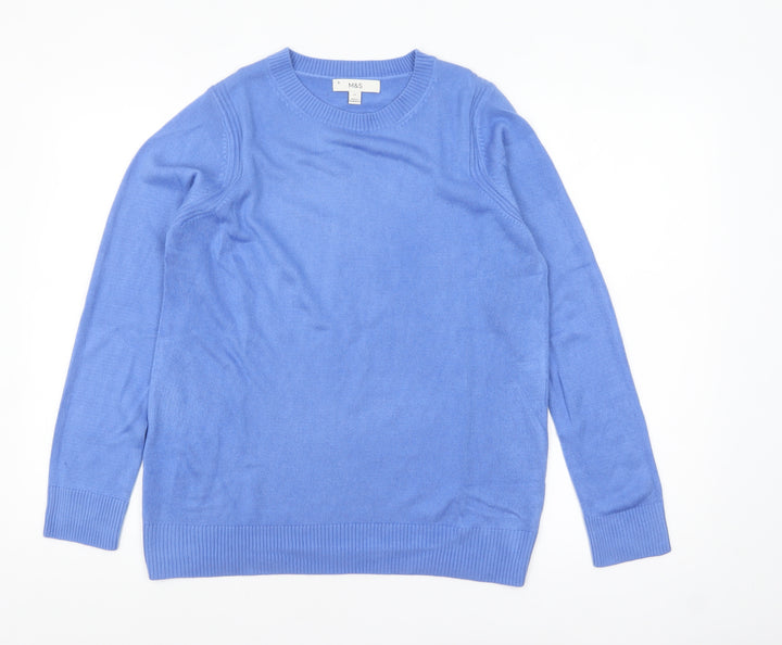 Marks and Spencer Women’s Blue Acrylic Crew Neck Jumper Size 12