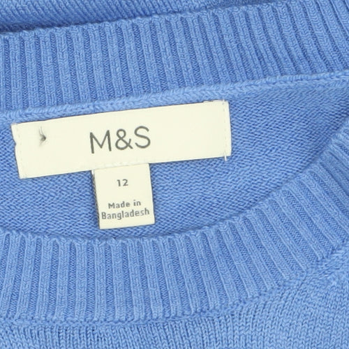 Marks and Spencer Women’s Blue Acrylic Crew Neck Jumper Size 12