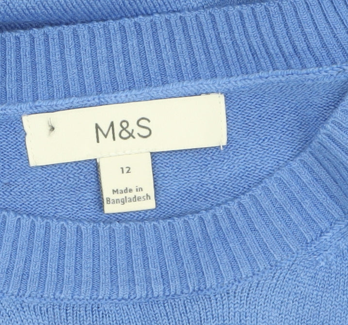 Marks and Spencer Women’s Blue Acrylic Crew Neck Jumper Size 12