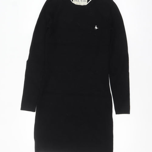 Jack Wills Women Black Size 8 Jumper Dress Long Sleeve Knitwear