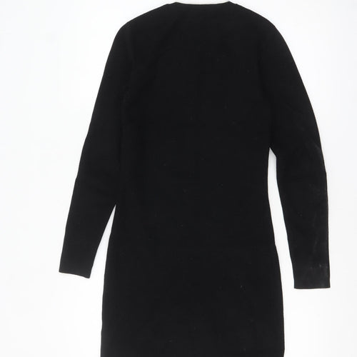 Jack Wills Women Black Size 8 Jumper Dress Long Sleeve Knitwear