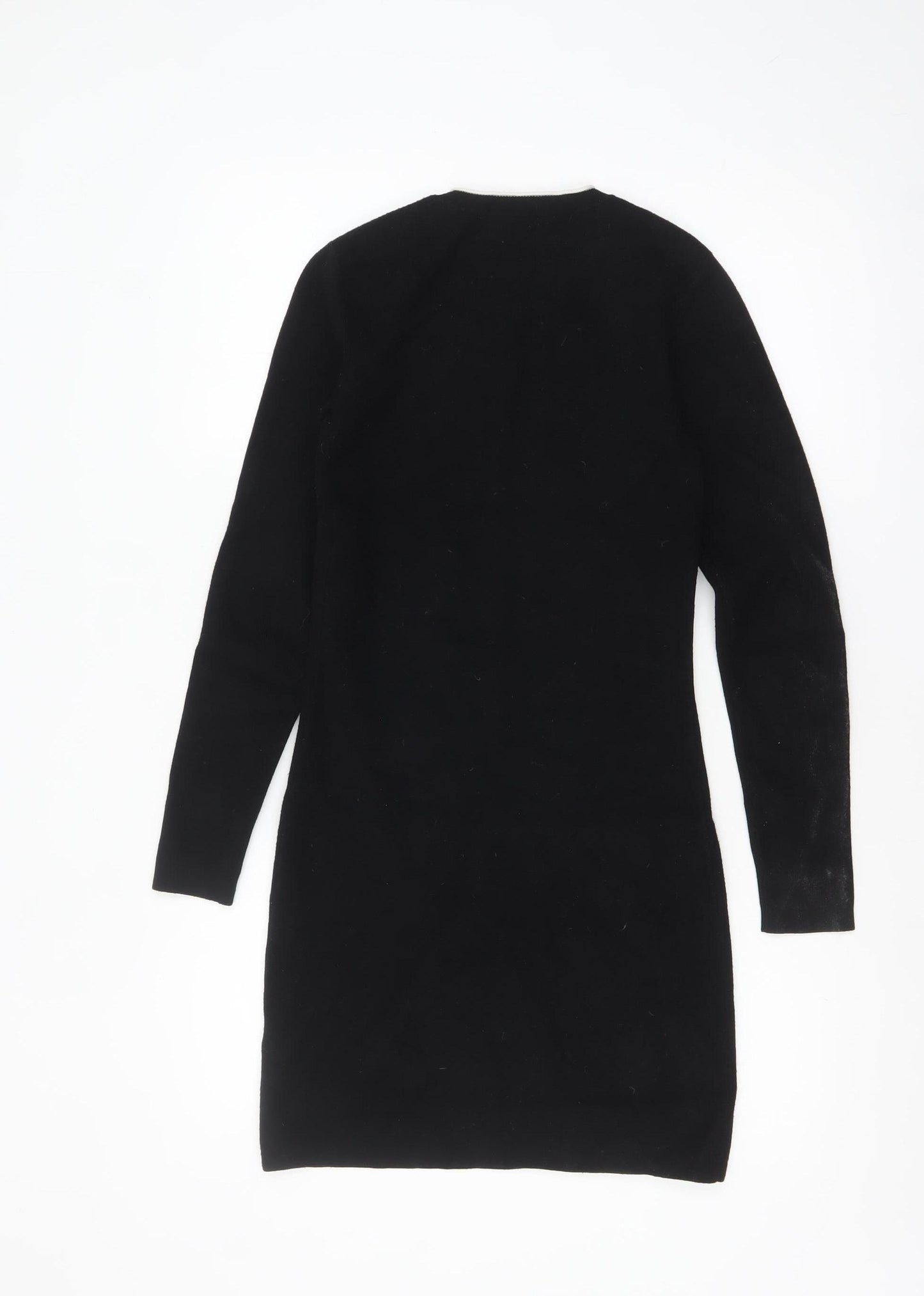 Jack Wills Women Black Size 8 Jumper Dress Long Sleeve Knitwear