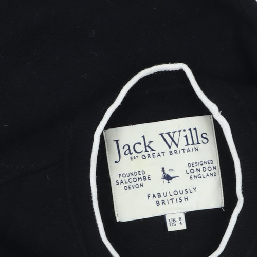Jack Wills Women Black Size 8 Jumper Dress Long Sleeve Knitwear