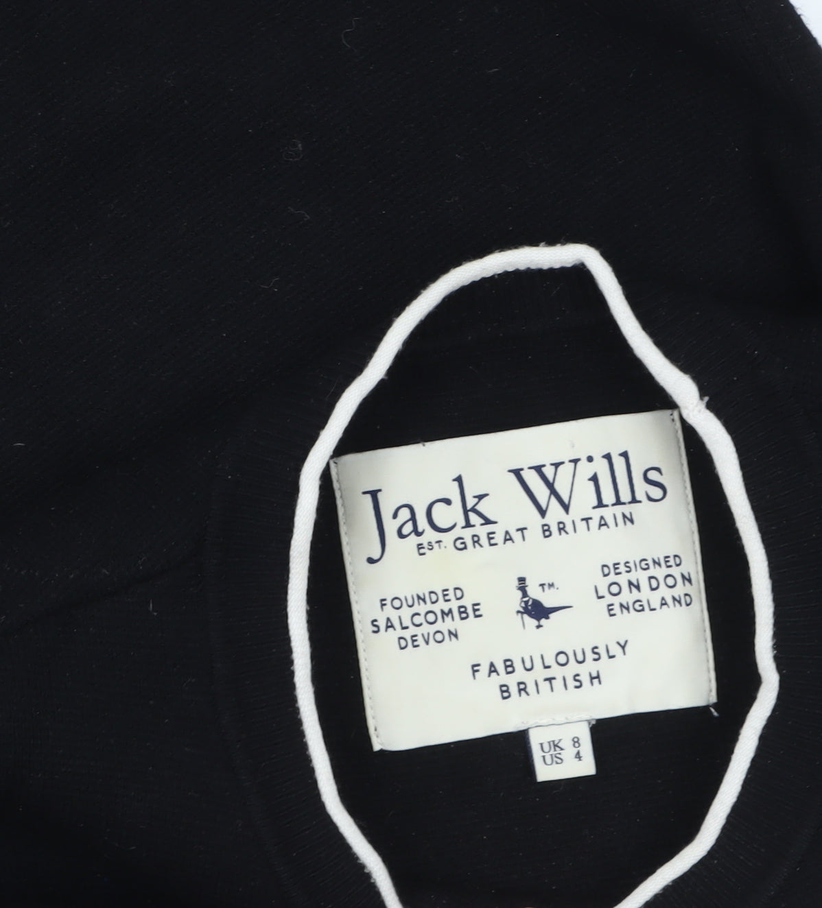 Jack Wills Women Black Size 8 Jumper Dress Long Sleeve Knitwear