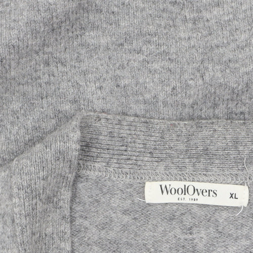 WoolOvers Men's Grey Wool Button Vest Jumper XL Classic Knit