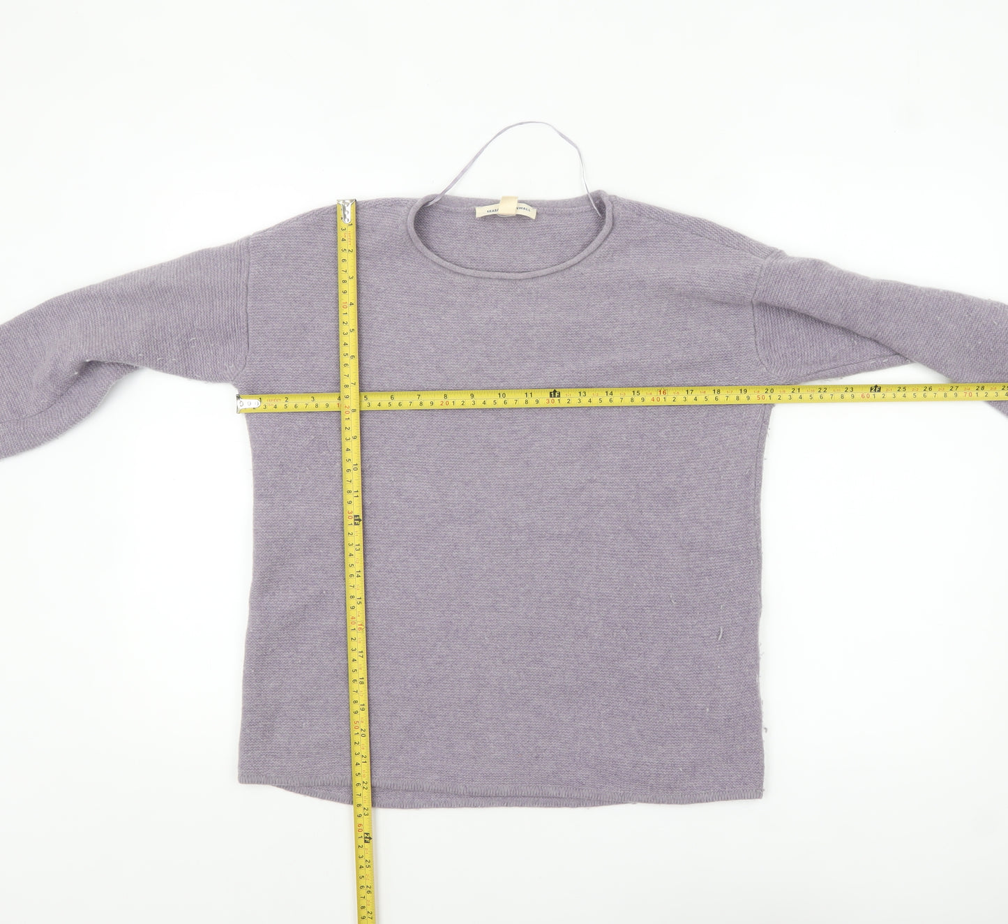 Seasalt Cornwall Womens Purple Merino Wool Jumper Size 10