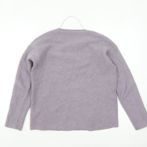 Seasalt Cornwall Womens Purple Merino Wool Jumper Size 10
