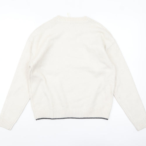 Marks and Spencer Womens Ivory Star Knit Pullover Jumper Size S