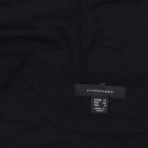 Atmosphere Women's Black Size 12 Crew Neck Long Sleeve Pullover Jumper