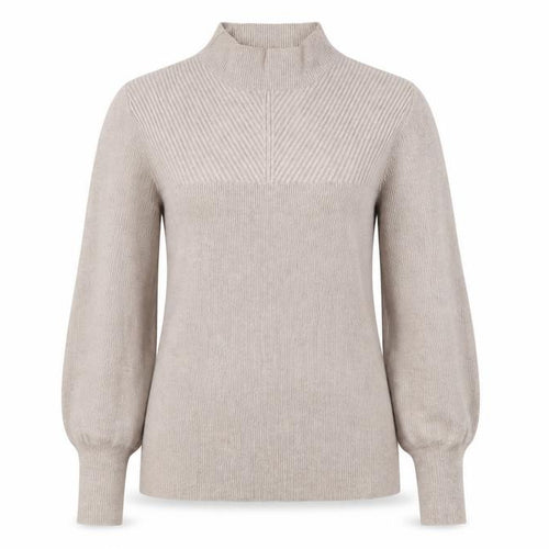 Marks and Spencer Women Beige Mock Neck Long Sleeve Jumper Size S