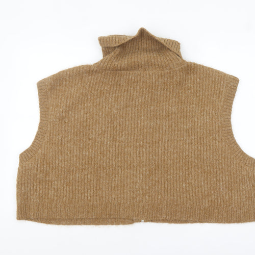 Native Youth Women’s Beige 6XL Chunky Knit Sleeveless Zip Vest