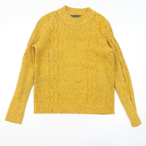Bonmarché Women's Yellow Cable Knit Pullover Jumper Size 12