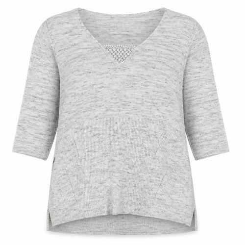 Marks and Spencer Women’s Grey Knit V-Neck Tunic Jumper Size 14