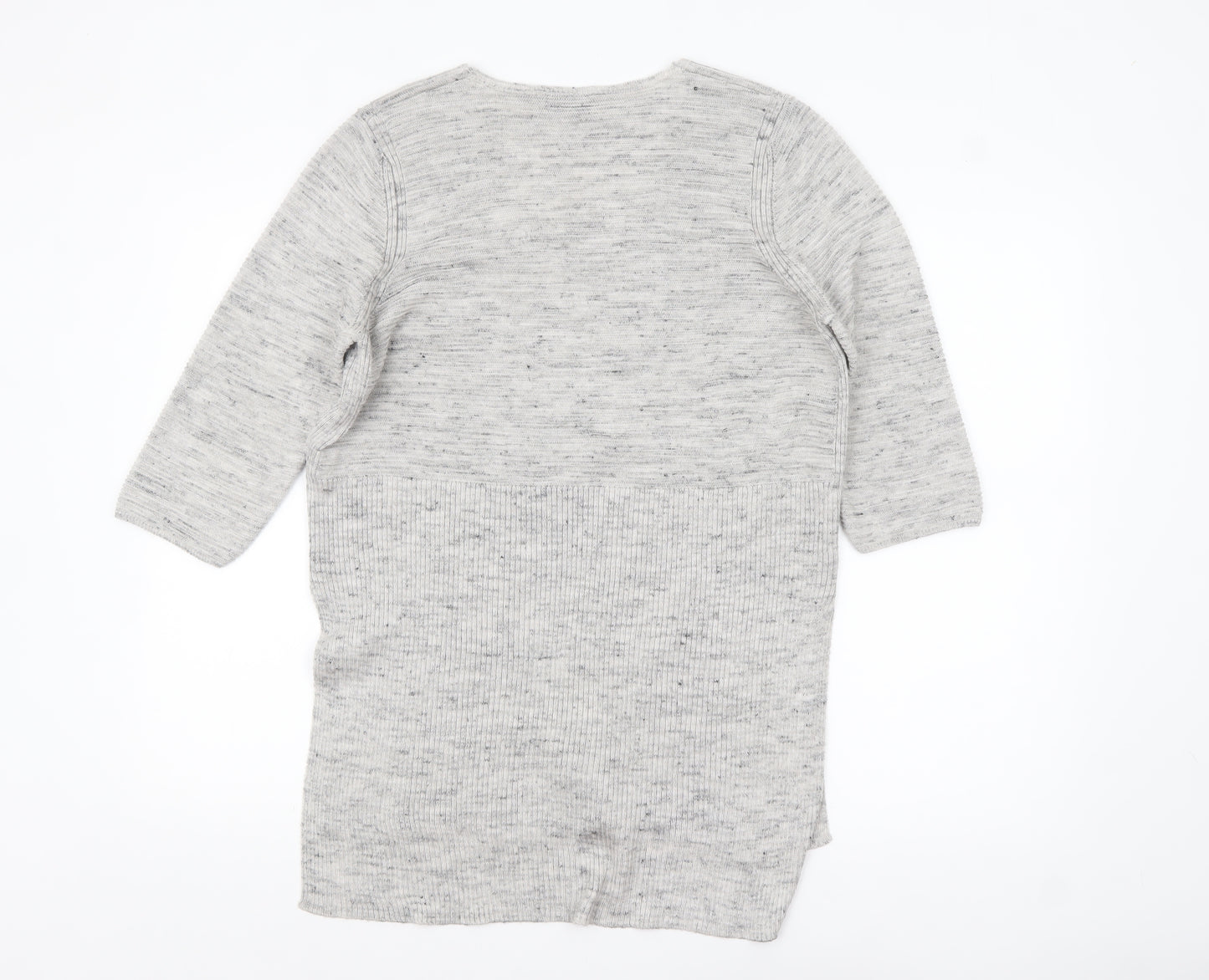 Marks and Spencer Women’s Grey Knit V-Neck Tunic Jumper Size 14